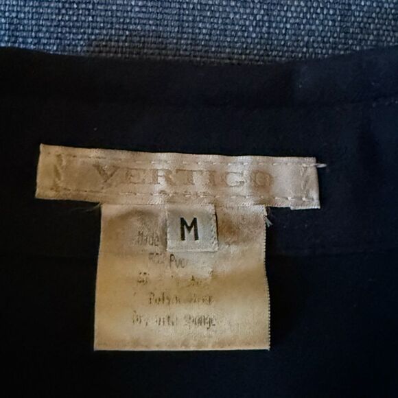 Vintage Vertigo Paris Faux Leather Fitted Black Jacket with Ultra Suede Collar. - Picture 7 of 7